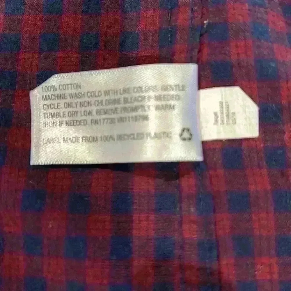 Goodfellow & Co, navy and burgundy check long sleeve shirt. Size XL - Picture 5 of 5